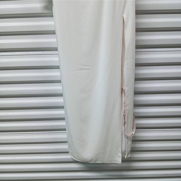 Mac Duggal Ieena Formal Evening Gown Womens 8 White Satin Dress Wedding Party - Picture 8 of 12